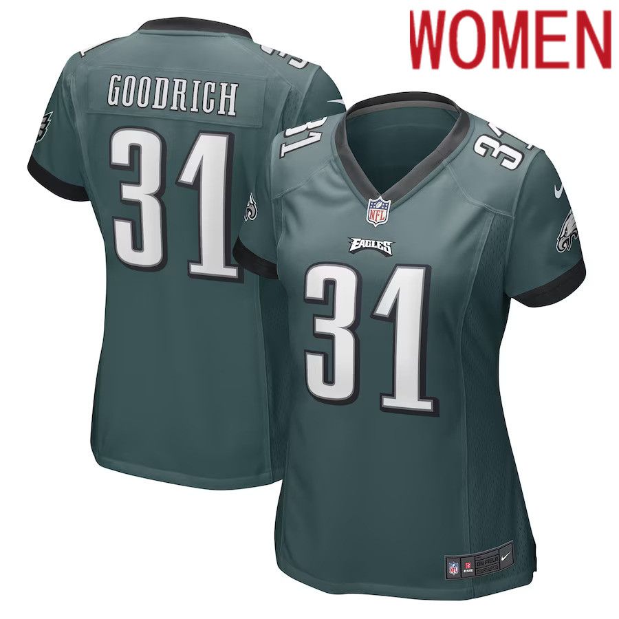 Women Philadelphia Eagles #31 Mario Goodrich Nike Midnight Green Game Player NFL Jersey